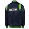 Seattle Seahawks College Prime Time Navy Satin Jacket