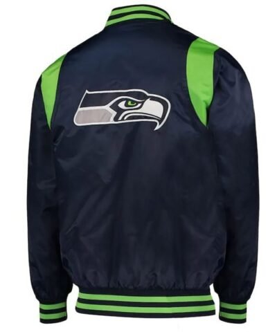 Seattle Seahawks College Prime Time Navy Satin Jacket