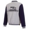 Seattle Seahawks Varsity Gray and Navy Wool Jacket