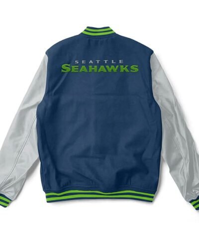 Seattle Seahawks Varsity Navy and Gray Jacket