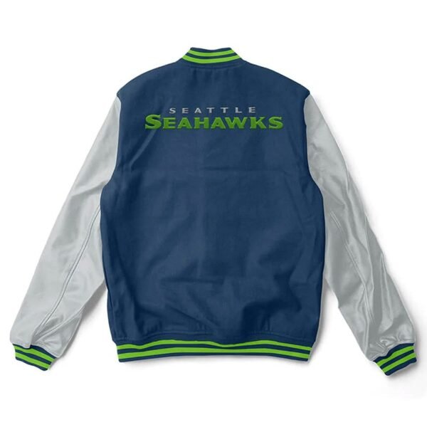 Seattle Seahawks Varsity Navy and Gray Jacket