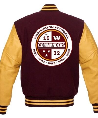 Washington Commanders Burgundy and Gold Letterman Jacket
