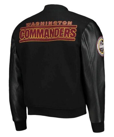 Washington Commanders Black Letterman Jacket