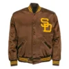 Shop Authentic San Diego Padres 1969 Brown Satin Bomber Jacket