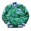 Dallas Mavericks 1980’s Full-Snap Varsity Satin Green Jacket