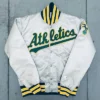 Oakland Athletics 1980’s Full-Snap Satin Silver Jacket