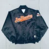 San Francisco Giants 1990’s Script Spellout Bomber Full-Snap Black Jacket