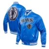 202324 Dallas Mavericks City Edition Full-Snap Satin Royal Jacket