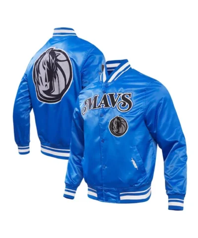 202324 Dallas Mavericks City Edition Full-Snap Satin Royal Jacket