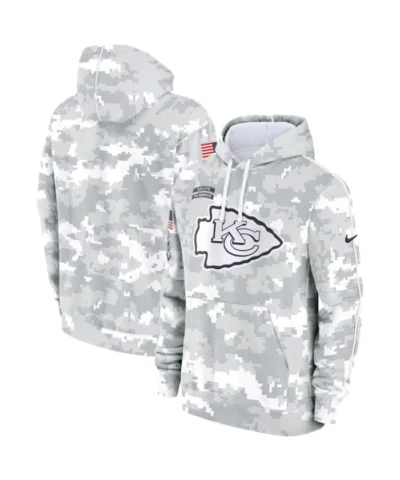 Buy Kansas City Chiefs Arctic Camo 2024 Nike Salute to Service Club Pullover GreyHoodie