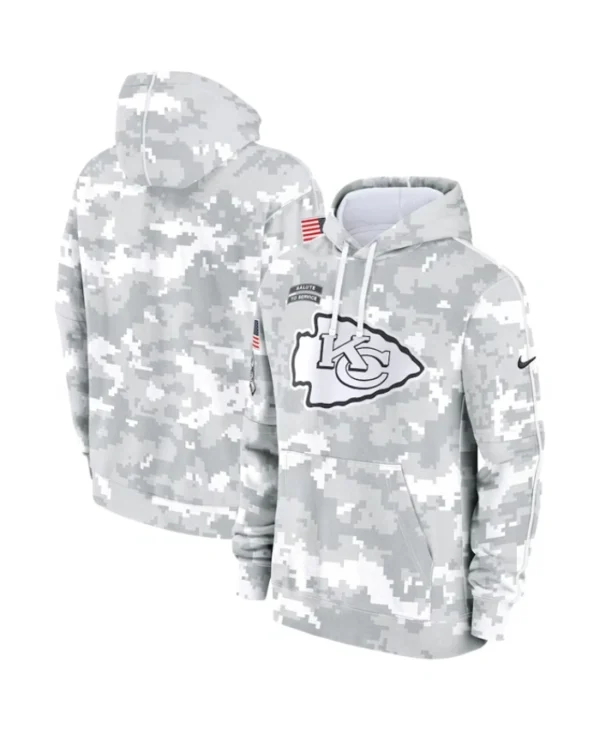 Buy Kansas City Chiefs Arctic Camo 2024 Nike Salute to Service Club Pullover GreyHoodie