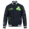 Black Boston Celtics 202425 City Edition Chenille Varsity Jacket