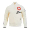 Detroit Pistons 202425 City Edition Chenille Satin Cream Jacket