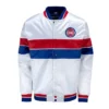 Detroit Pistons 35th Anniversary Varsity Satin White Jacket