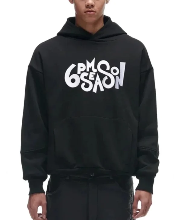 Shop 6PM Oversized Pullover Black Hoodie