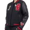 6X Chicago Bulls Mashup Full-Snap WoolLeather Varsity Jacket