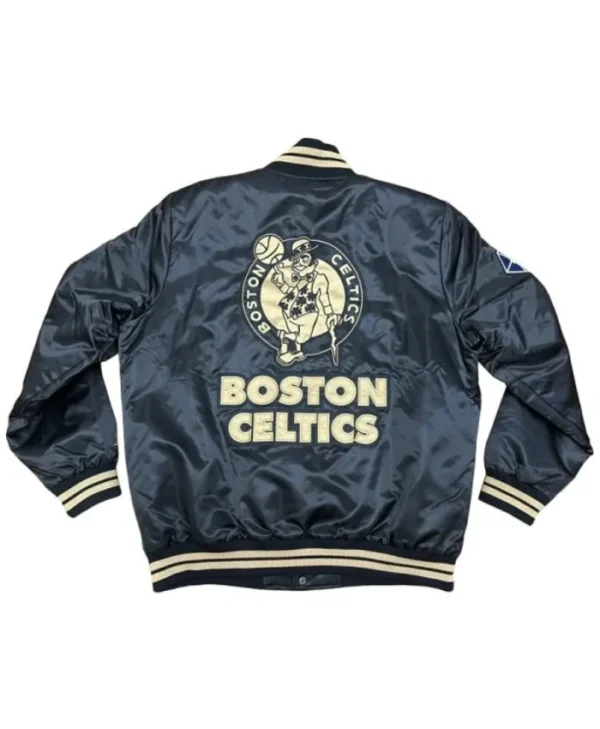 Boston Celtics NBA 75th Anniversary Black Satin Jacket