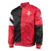Houston Rockets Leader Color Block Satin BlackRed Jacket