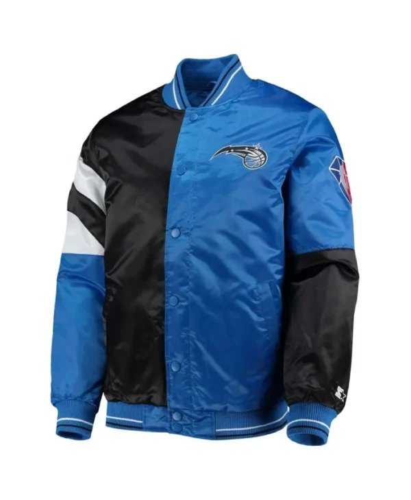 Orlando Magic 75th Anniversary Leader Full-Snap Satin BlackBlue Jacket