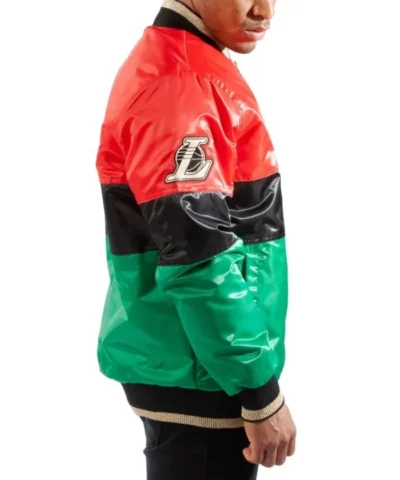 75th Anniversary Los Angeles Lakers Black History Month Full-Zip Satin Jacket