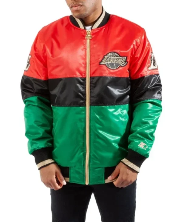75th Anniversary Los Angeles Lakers Black History Month Satin Jacket