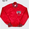 Chicago Bulls 80s Satin Full-Snap Red Jacket