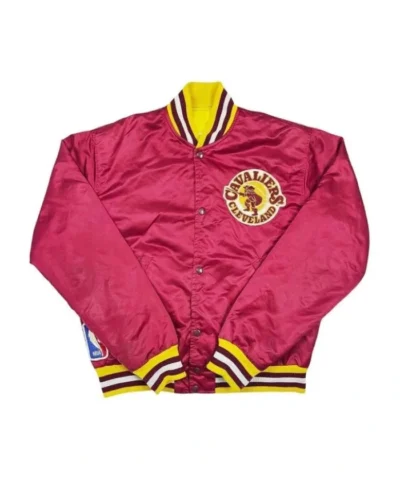 Cleveland Cavaliers 80s Burgundy Satin Full-Snap Jacket