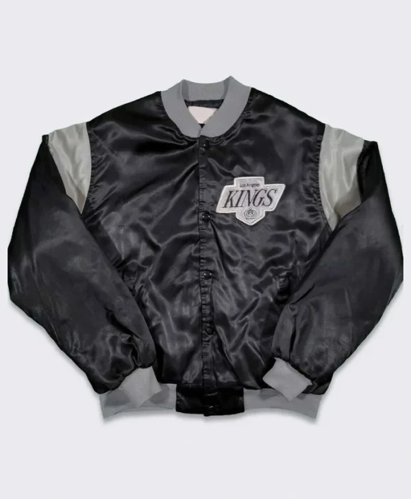 Los Angeles Kings 80s Full-Snap Black Satin Jacket