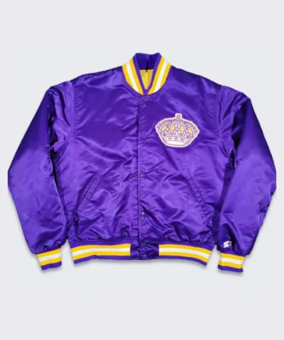 Starter Los Angeles Kings 80s Purple Full-Snap Satin Jacket