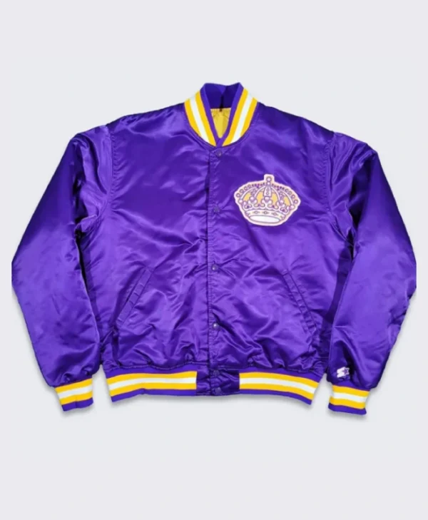 Starter Los Angeles Kings 80s Purple Full-Snap Satin Jacket