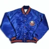 New York Islanders 80s Bomber Full-Snap Satin Blue Jacket