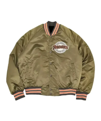 San Diego Padres 90s Full-Snap Brown Satin Jacket