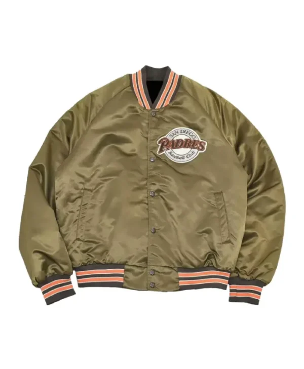 San Diego Padres 90s Full-Snap Brown Satin Jacket