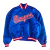 Starter Texas Rangers 90’s Blue Full-Snap Satin Jacket