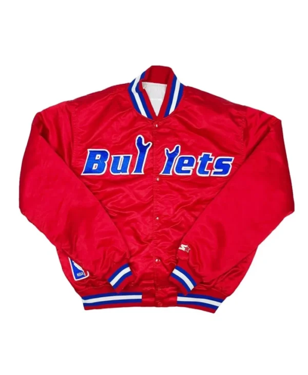 Starter Washington Bullets 90’s Full-Snap Red Satin Jacket