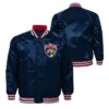 Ace Defender Youth Florida Panthers Navy Full-Snap Satin Jacket