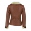 Womens Tan Shearling Leather Jacket