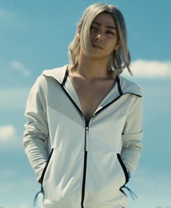Shop Nijir Murakami Alice in Borderland S2 Chishiya White Hoodie Jacket