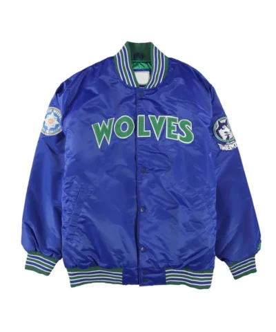 Minnesota Timberwolves All Star Weekend Full-Snap Satin Blue Jacket