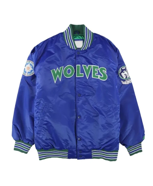Minnesota Timberwolves All Star Weekend Full-Snap Satin Blue Jacket