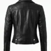 Asymmetrical Black Leather Biker Jacket For Women