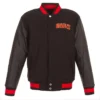 Atlanta Hawks WoolLeather Full-Zip Black Varsity Jacket