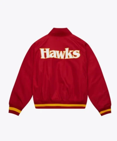 Red Atlanta Hawks Satin Full-Zip Jacket