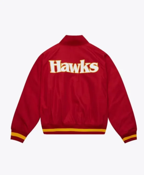 Red Atlanta Hawks Satin Full-Zip Jacket
