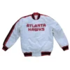 Atlanta Hawks Classic Full-Snap Satin White Jacket