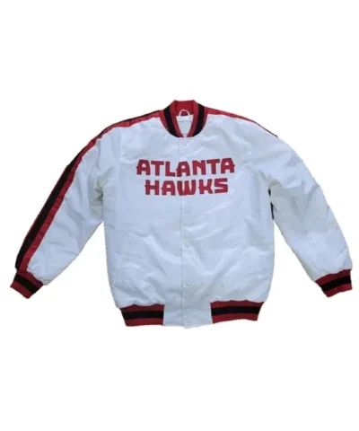 Atlanta Hawks Classic Full-Snap Satin White Jacket