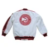 Classic Atlanta Hawks White Satin Jacket