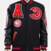 Mashup Atlanta Hawks Black Full-Snap Varsity Jacket