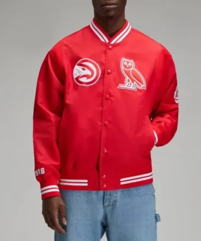 Shop OVO Atlanta Hawks Red Jacket