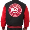 Atlanta Hawks Red and Black Wool Varsity Jacket